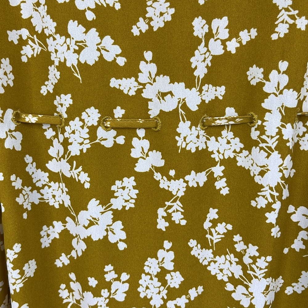 French Connection Bruna Light Mid Floral Midi Shirt Dress Yellow - Picture 13 of 15